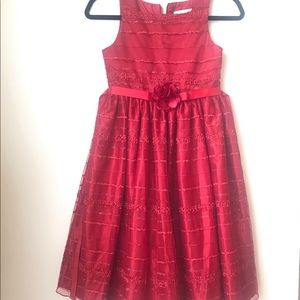 Sweet Heart Rose Girl’s Lace Christmas/Holiday Dress Size 12